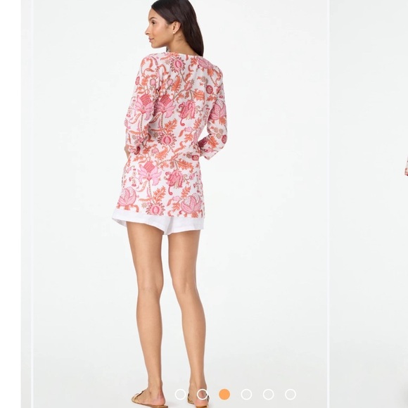 Roberta Roller Rabbit Amanda Kurta Orange and white bohemian NEW 100% cotton - Picture 4 of 15